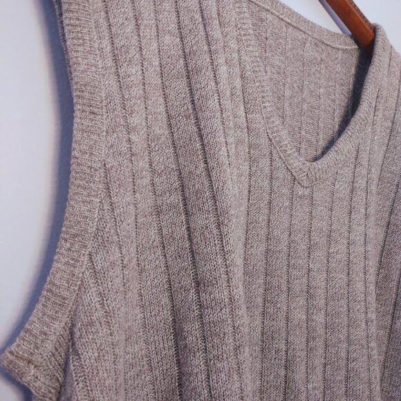Vintage Sweater Vest Eclectic Grandpa Brown M/L Streetwear 70s 80s Ribbed Knit - Picture 5 of 10